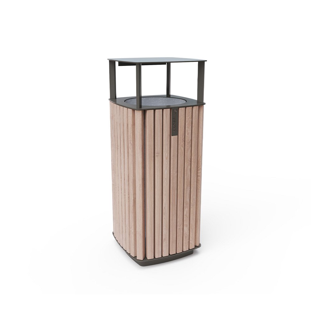 Odpadkový koš se stříškou dřevo