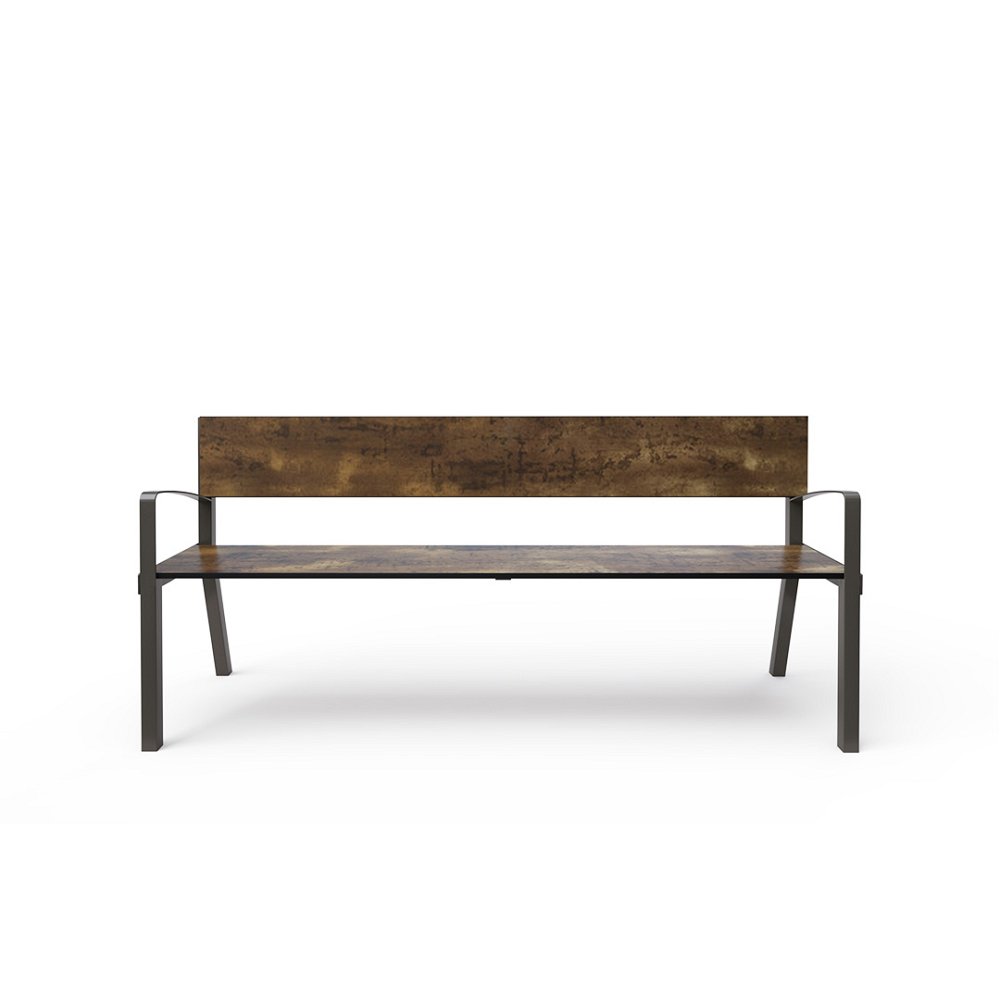 Parková lavička s opěradlem a područkami 1,8m HPL