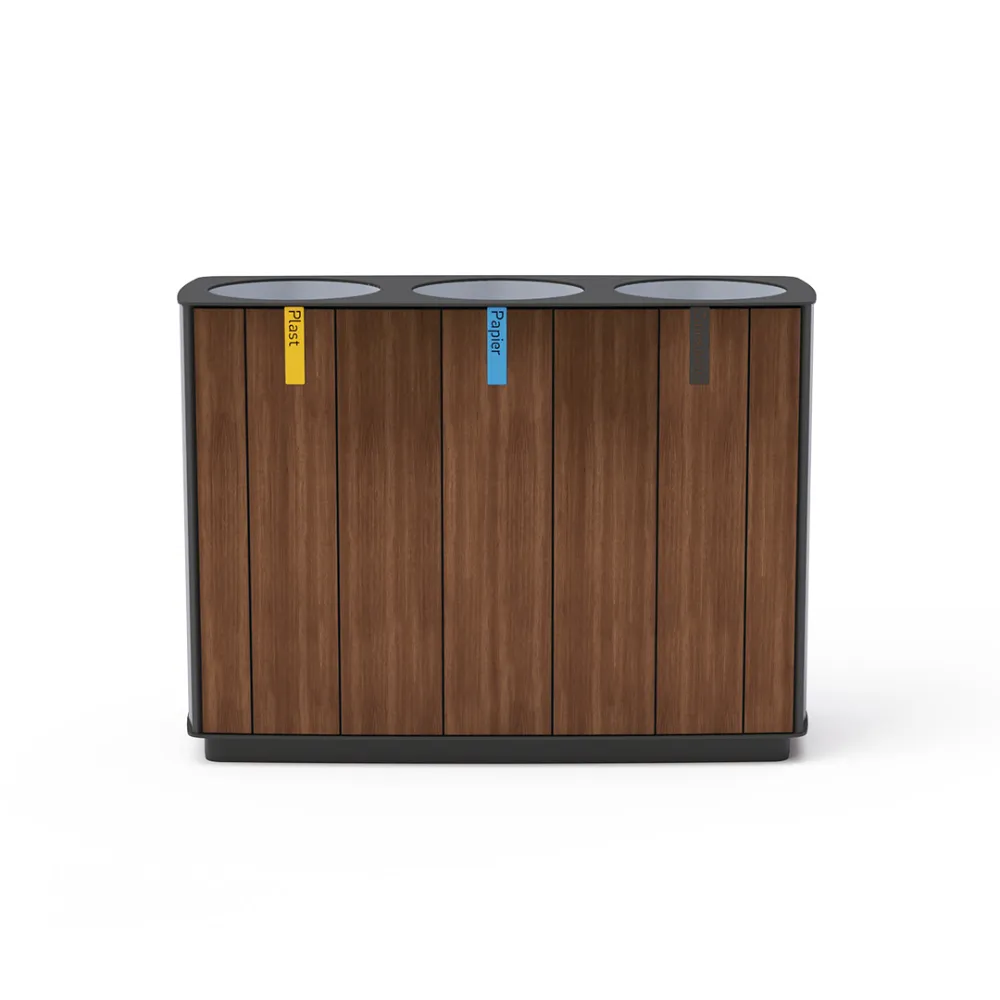 Trojitý odpadkový koš na separovaný odpad 3x50l HPL